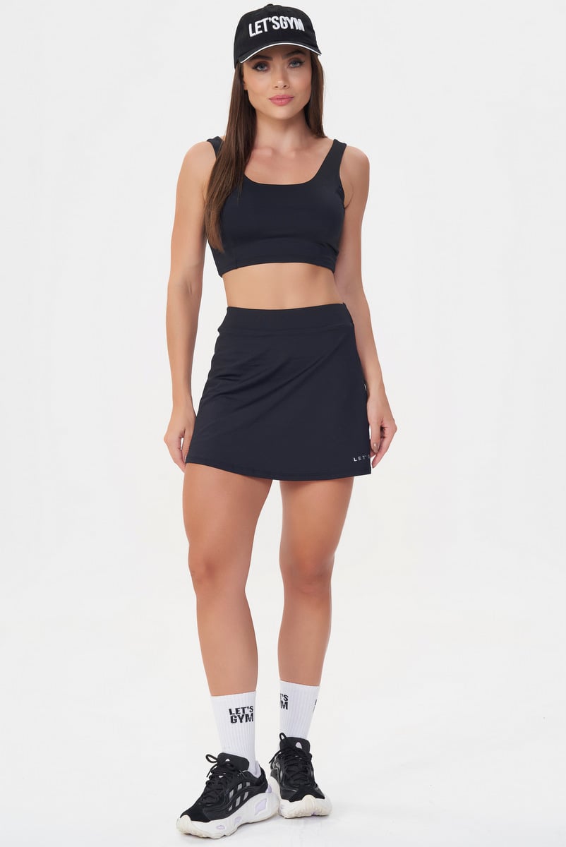 Lets Gym - Black Slate Short Skirt - 3057PT