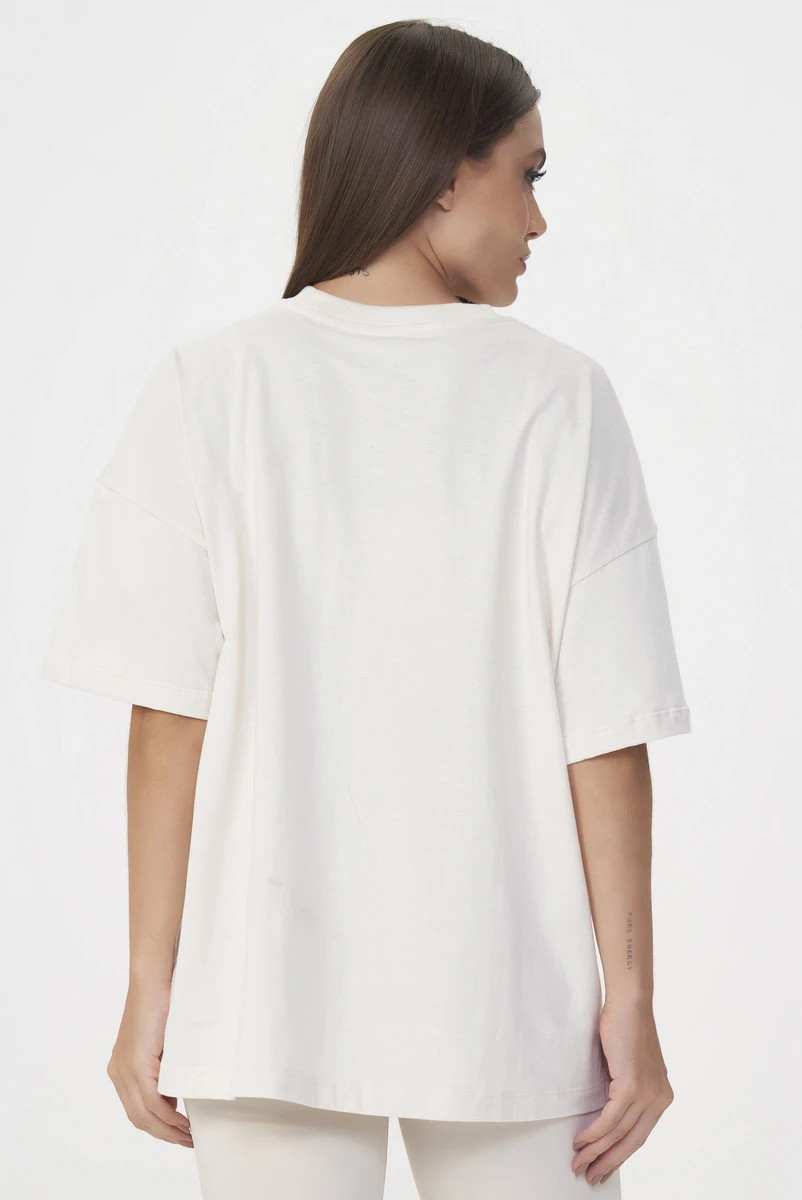 Lets Gym - Oversized T-shirt Power Off White - 3077OFW