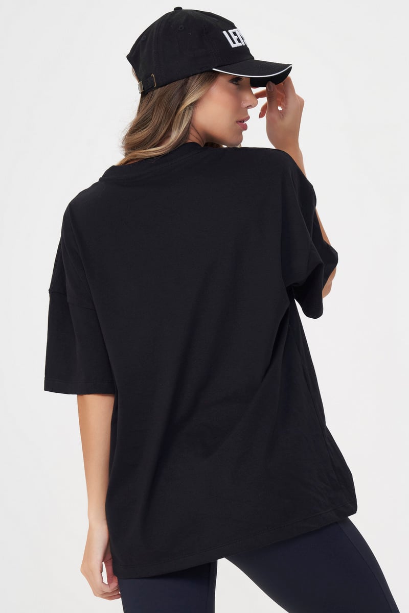 Lets Gym - Black Oversized Power T-Shirt - 3077PT Lets Gym - Black Oversized Power T-Shirt - 3077PT