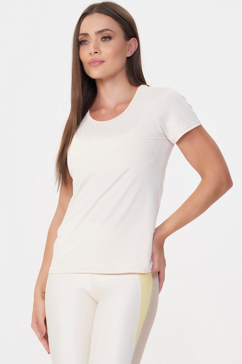 Lets Gym - Shirt M/C Basic Off White - 2430OFW