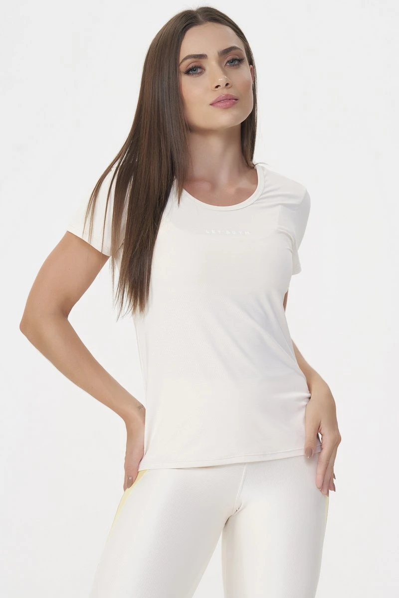 Lets Gym - Shirt M/C Basic Off White - 2430OFW