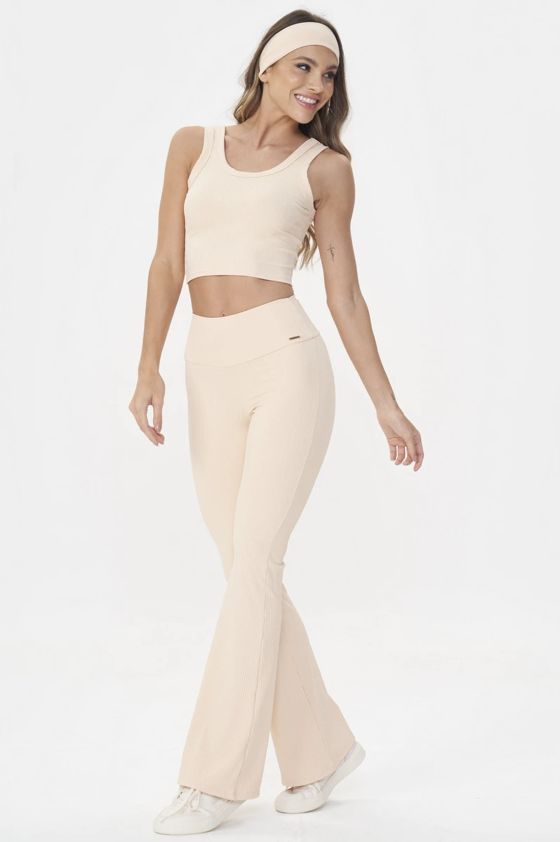 Lets Gym - Comfort Rib Flare Pants  - 2987SP