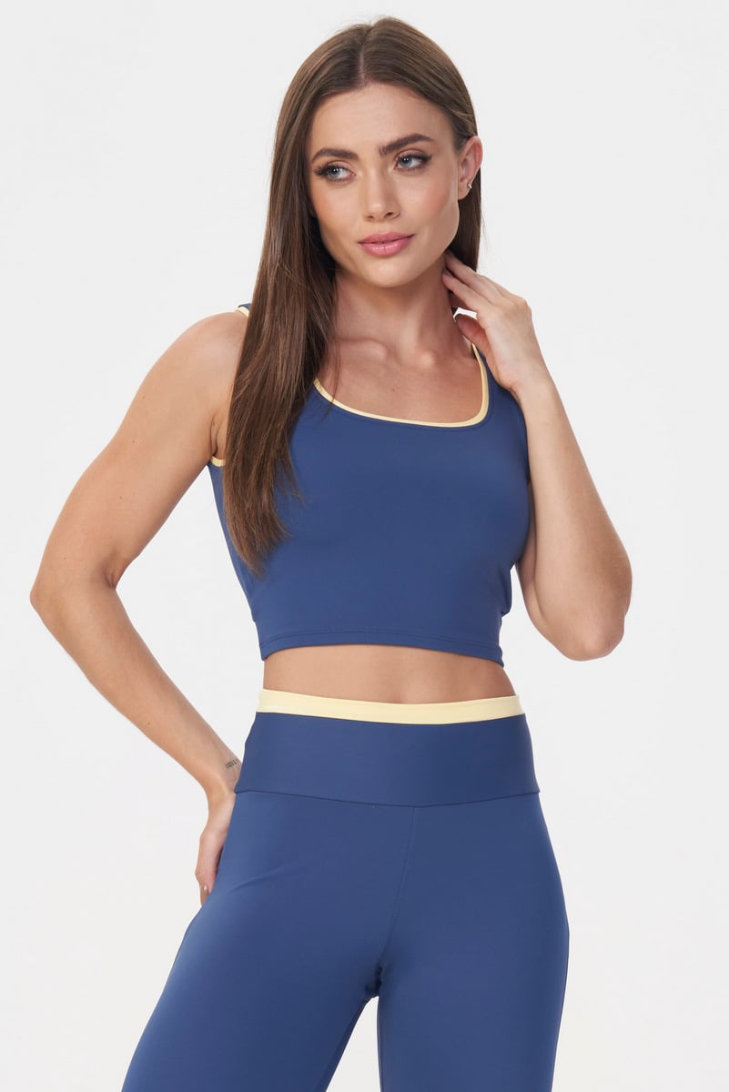 Lets Gym - Indigo Blue Vibe Crop Top - 3017AZI