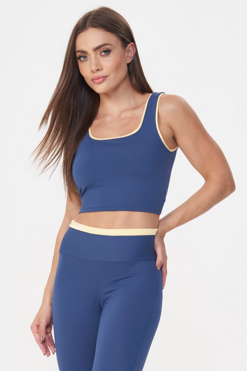 Lets Gym - Indigo Blue Vibe Crop Top - 3017AZI Lets Gym - Indigo Blue Vibe Crop Top - 3017AZI