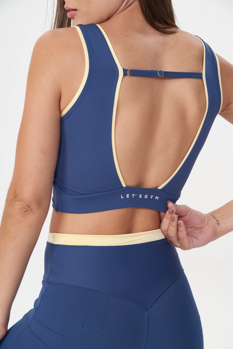Lets Gym - Indigo Blue Vibe Crop Top - 3017AZI Lets Gym - Indigo Blue Vibe Crop Top - 3017AZI
