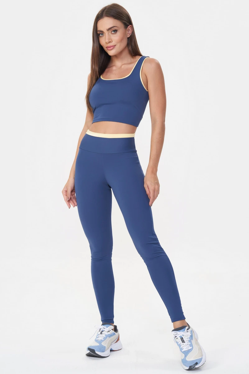 Lets Gym - Indigo Blue Vibe Crop Top - 3017AZI