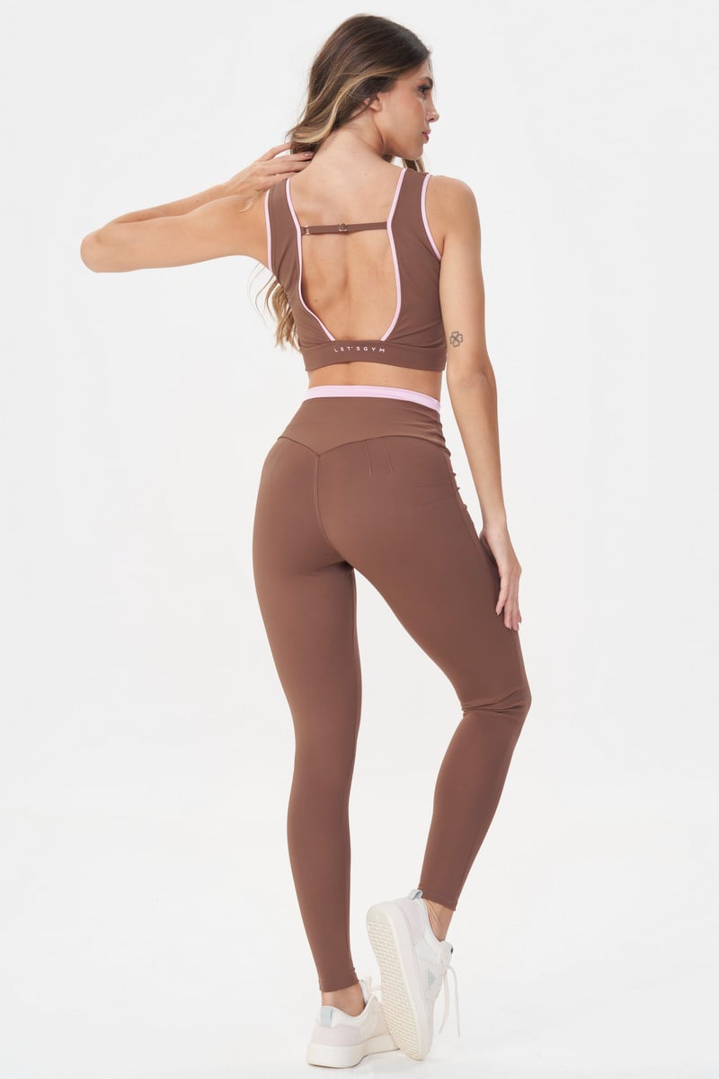 Lets Gym - Brown Vibe Cropped Top - 3017MR Lets Gym - Brown Vibe Cropped Top - 3017MR