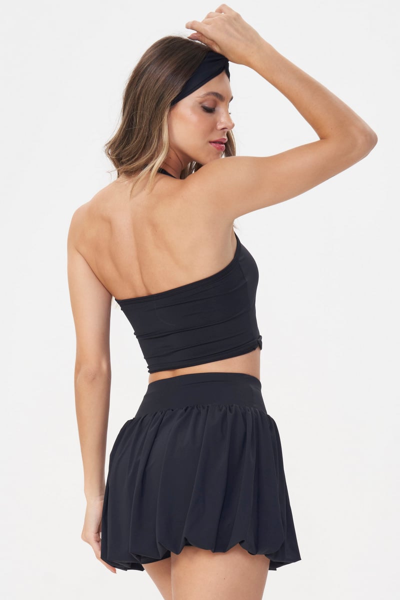 Lets Gym - Black Beyond One-Shoulder Crop Top - 3065PT Lets Gym - Black Beyond One-Shoulder Crop Top - 3065PT