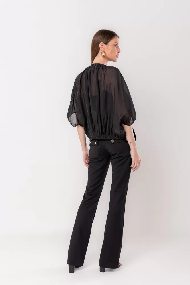 Hidrogênio - BLACK PLEATED JACKET - 20484001
