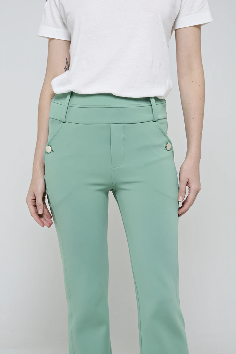Hidrogênio - CALÇA FLARE COM BOLSOS E PREGAS ROSANA VERDE CAMPESTRE - 19481472 Hidrogênio - CALÇA FLARE COM BOLSOS E PREGAS ROSANA VERDE CAMPESTRE - 19481472