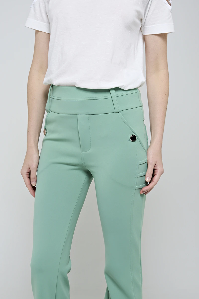 Hidrogênio - CALÇA FLARE COM BOLSOS E PREGAS ROSANA VERDE CAMPESTRE - 19481472 Hidrogênio - CALÇA FLARE COM BOLSOS E PREGAS ROSANA VERDE CAMPESTRE - 19481472