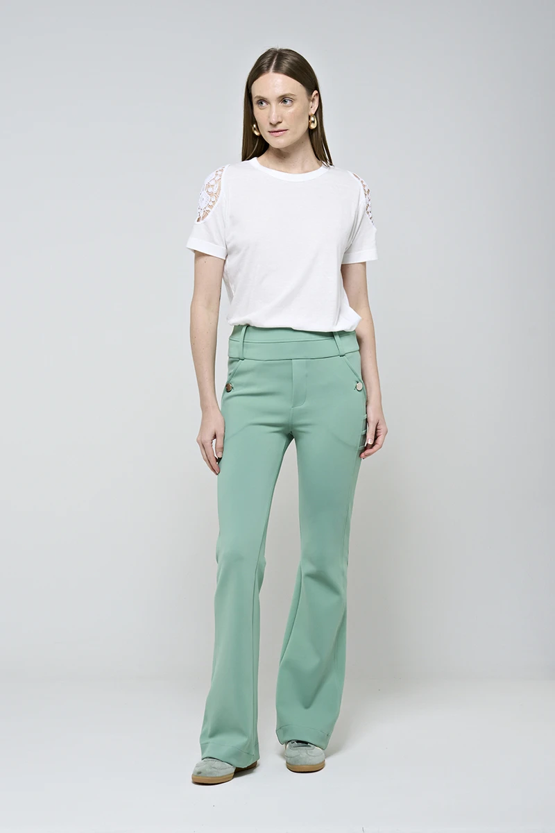 Hidrogênio - CALÇA FLARE COM BOLSOS E PREGAS ROSANA VERDE CAMPESTRE - 19481472 Hidrogênio - CALÇA FLARE COM BOLSOS E PREGAS ROSANA VERDE CAMPESTRE - 19481472