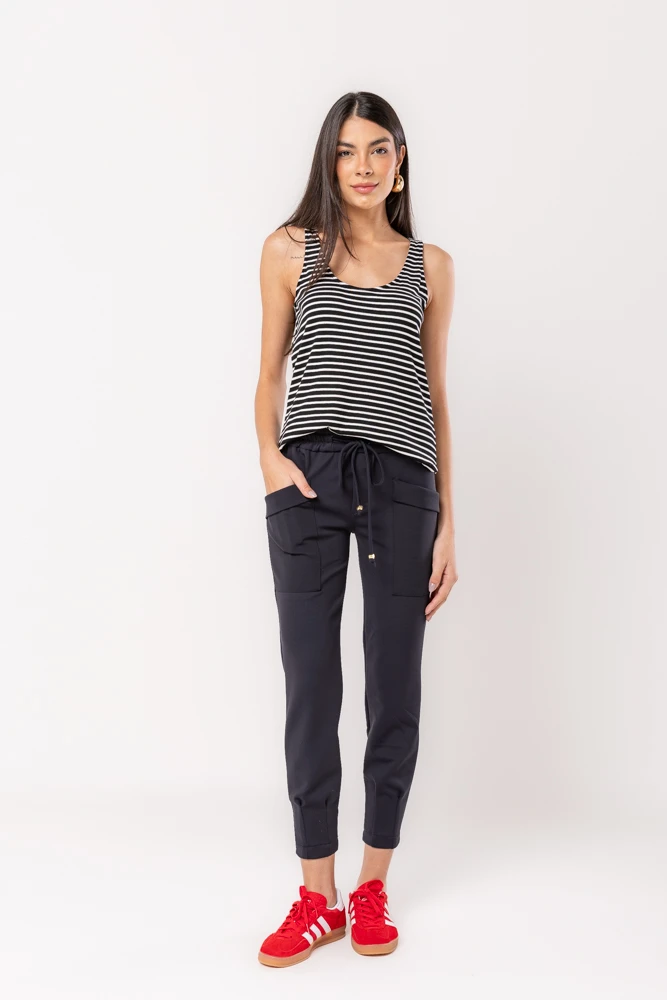 Hidrogênio - BLACK STRIPED RIBBED TANK TOP - 20512001 Hidrogênio - BLACK STRIPED RIBBED TANK TOP - 20512001