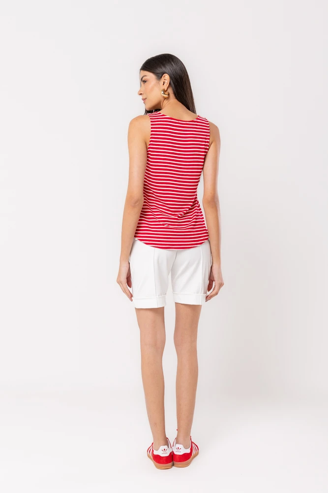 Hidrogênio - RED RIBBED STRIPED TANK TOP - 20512008 Hidrogênio - RED RIBBED STRIPED TANK TOP - 20512008