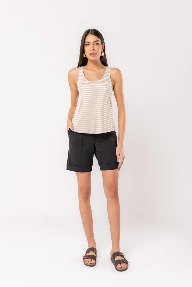 Hidrogênio - NATURAL RIBBED STRIPED TANK TOP - 20512182 Hidrogênio - NATURAL RIBBED STRIPED TANK TOP - 20512182