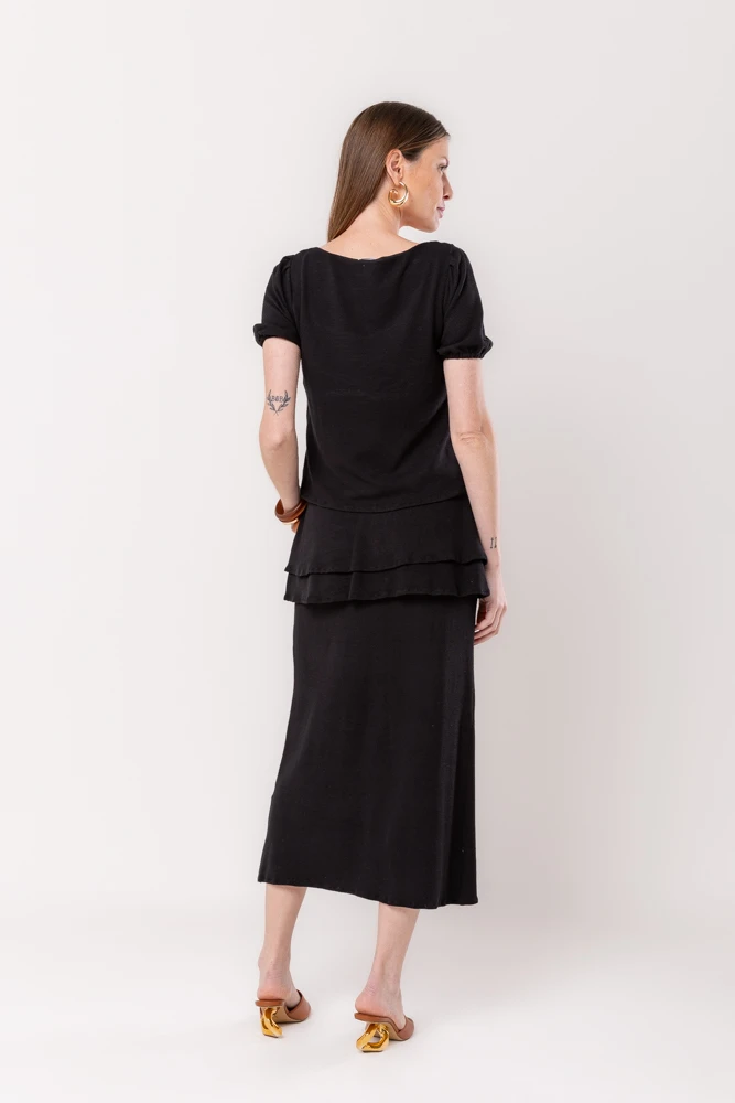 Hidrogênio - BLACK ROCKS MIDI SKIRT - 20530001 Hidrogênio - BLACK ROCKS MIDI SKIRT - 20530001