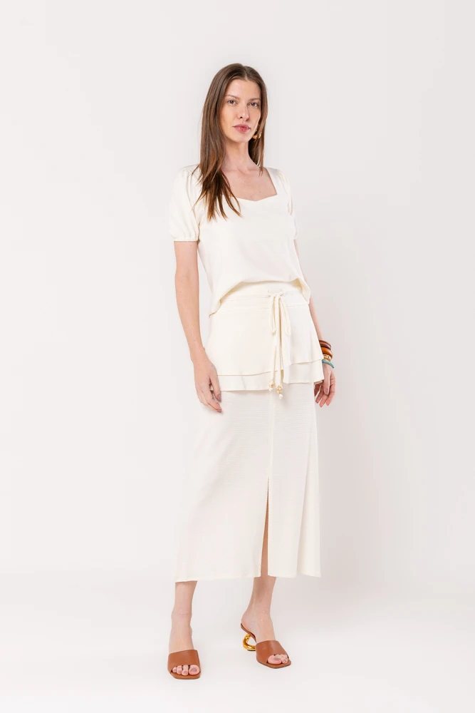 Hidrogênio - ROCKS OFF-WHITE MIDI SKIRT - 20530018