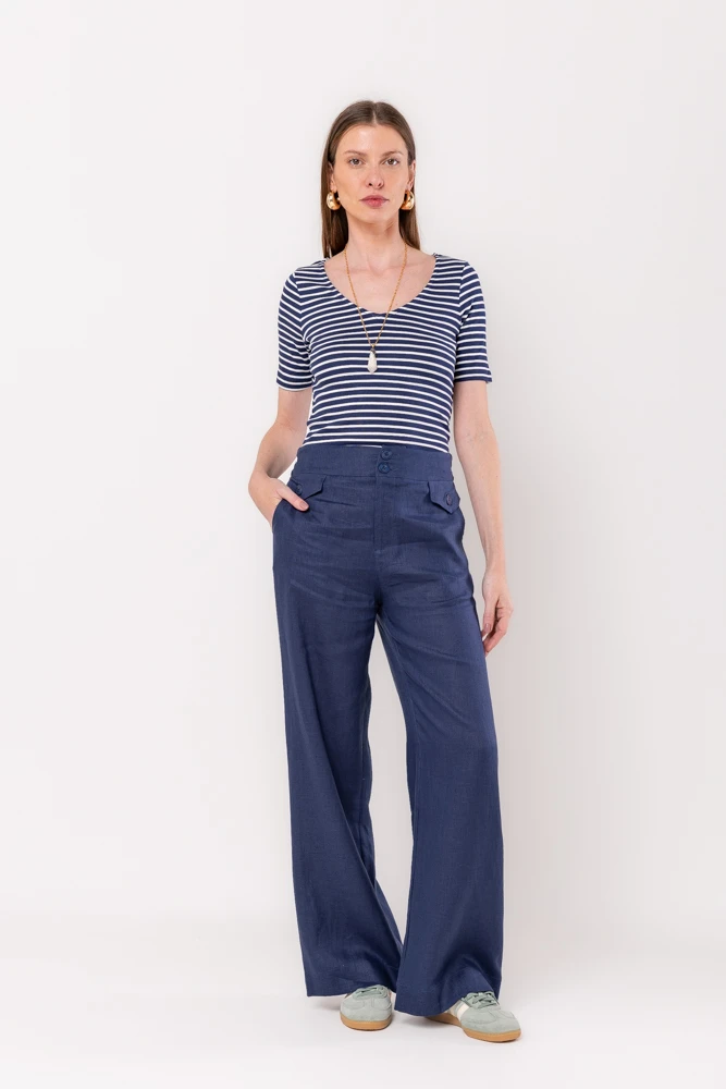 Hidrogênio - NAVY PANTALON PANTS WITH LAPELS - 20454004 Hidrogênio - NAVY PANTALON PANTS WITH LAPELS - 20454004