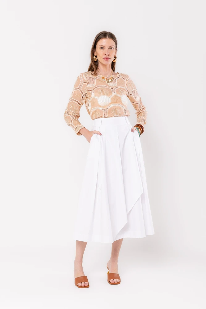 Hidrogênio - WHITE PLEATED WRAP SKIRT - 20507002 Hidrogênio - WHITE PLEATED WRAP SKIRT - 20507002
