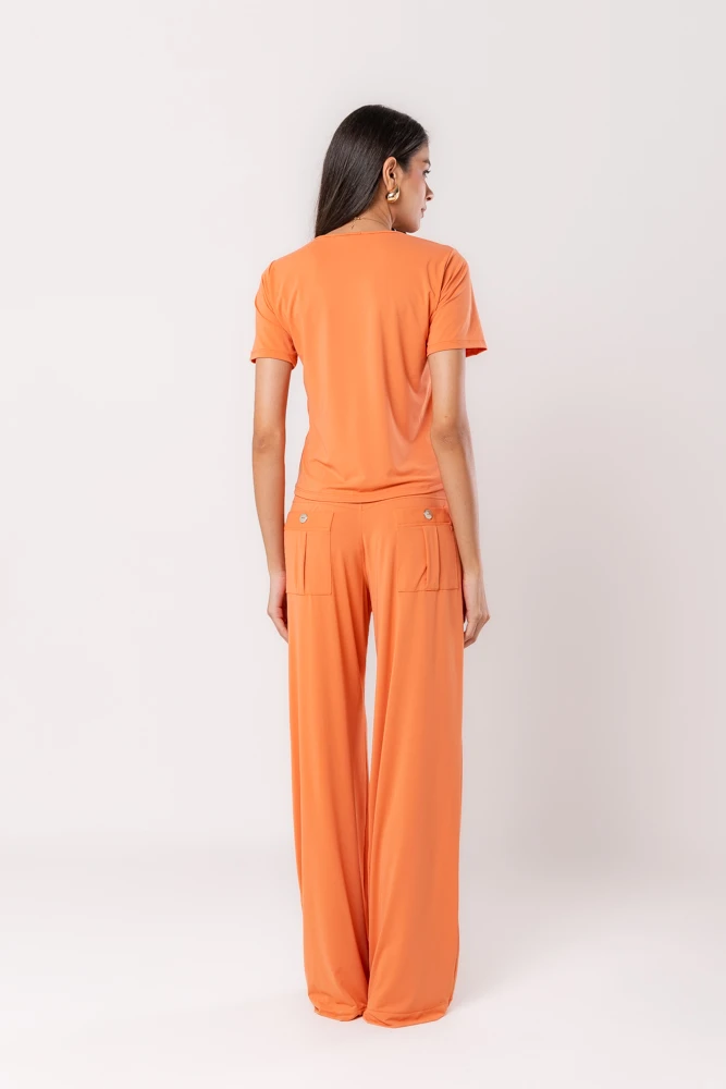 Hidrogênio - SHORT CARROT OVAL NECKLINE BLOUSE - 19602189