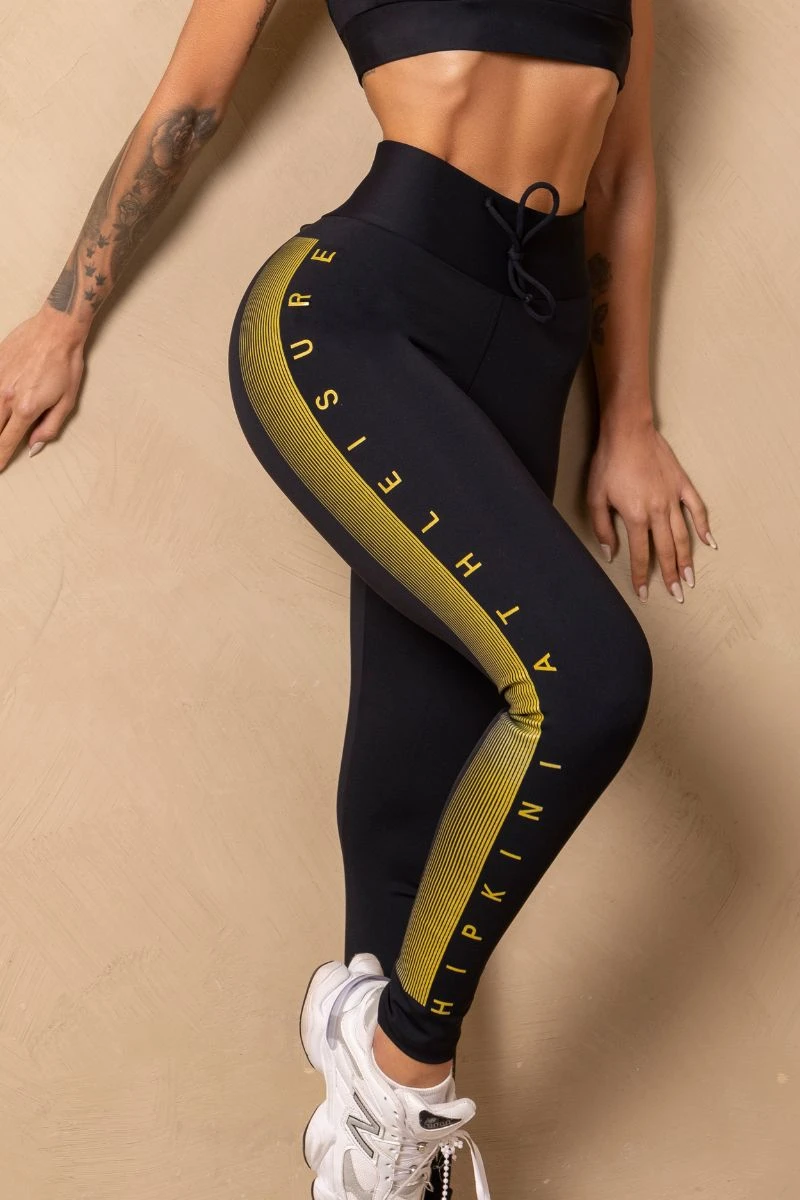 Hipkini - Fitness Breezy Black Legging with Golden Silk - 33331291 Hipkini - Fitness Breezy Black Legging with Golden Silk - 33331291