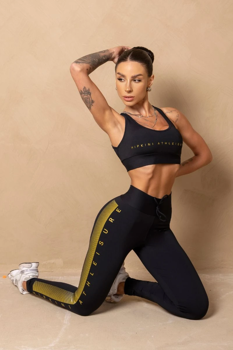 Hipkini - Fitness Breezy Black Legging with Golden Silk - 33331291 Hipkini - Fitness Breezy Black Legging with Golden Silk - 33331291