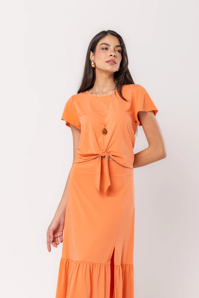 Hidrogênio - SHORT SLEEVE BLOUSE WITH CARROT TIE - 19605189 Hidrogênio - SHORT SLEEVE BLOUSE WITH CARROT TIE - 19605189