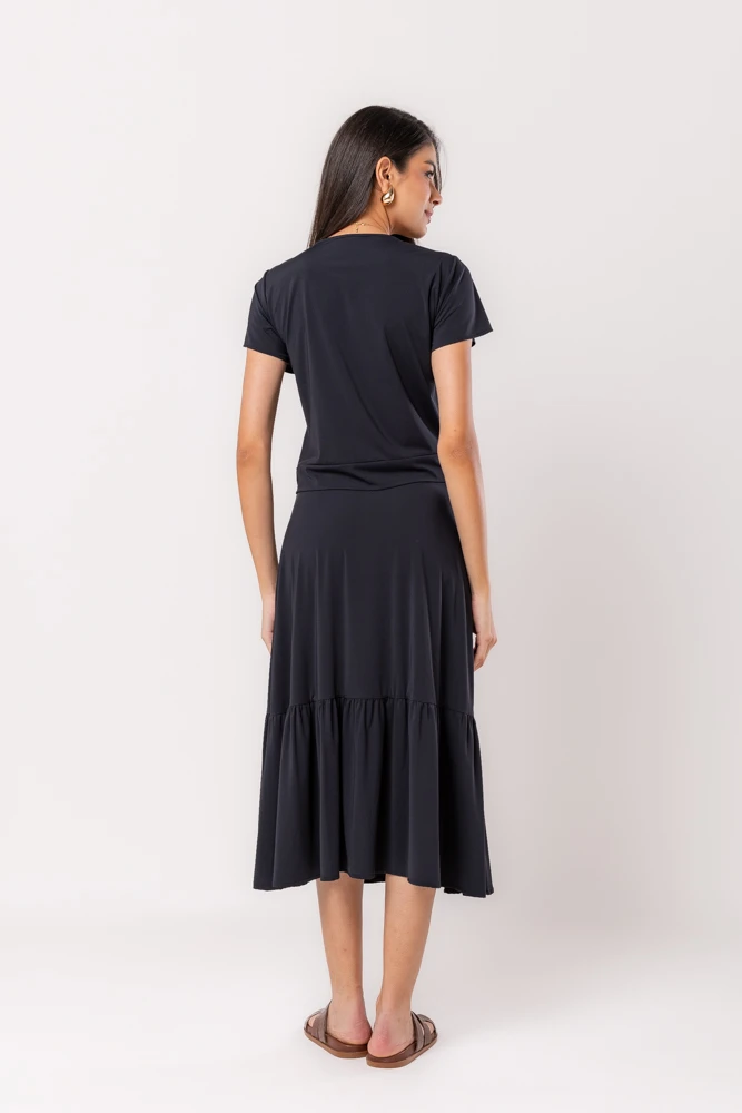 Hidrogênio - BLACK SKIRT WITH SLIT - 19596001