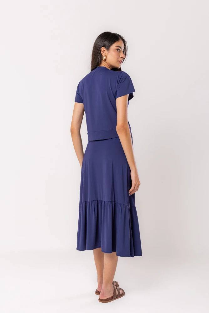 Hidrogênio - NAVY SKIRT WITH SLIT - 19596004 Hidrogênio - NAVY SKIRT WITH SLIT - 19596004