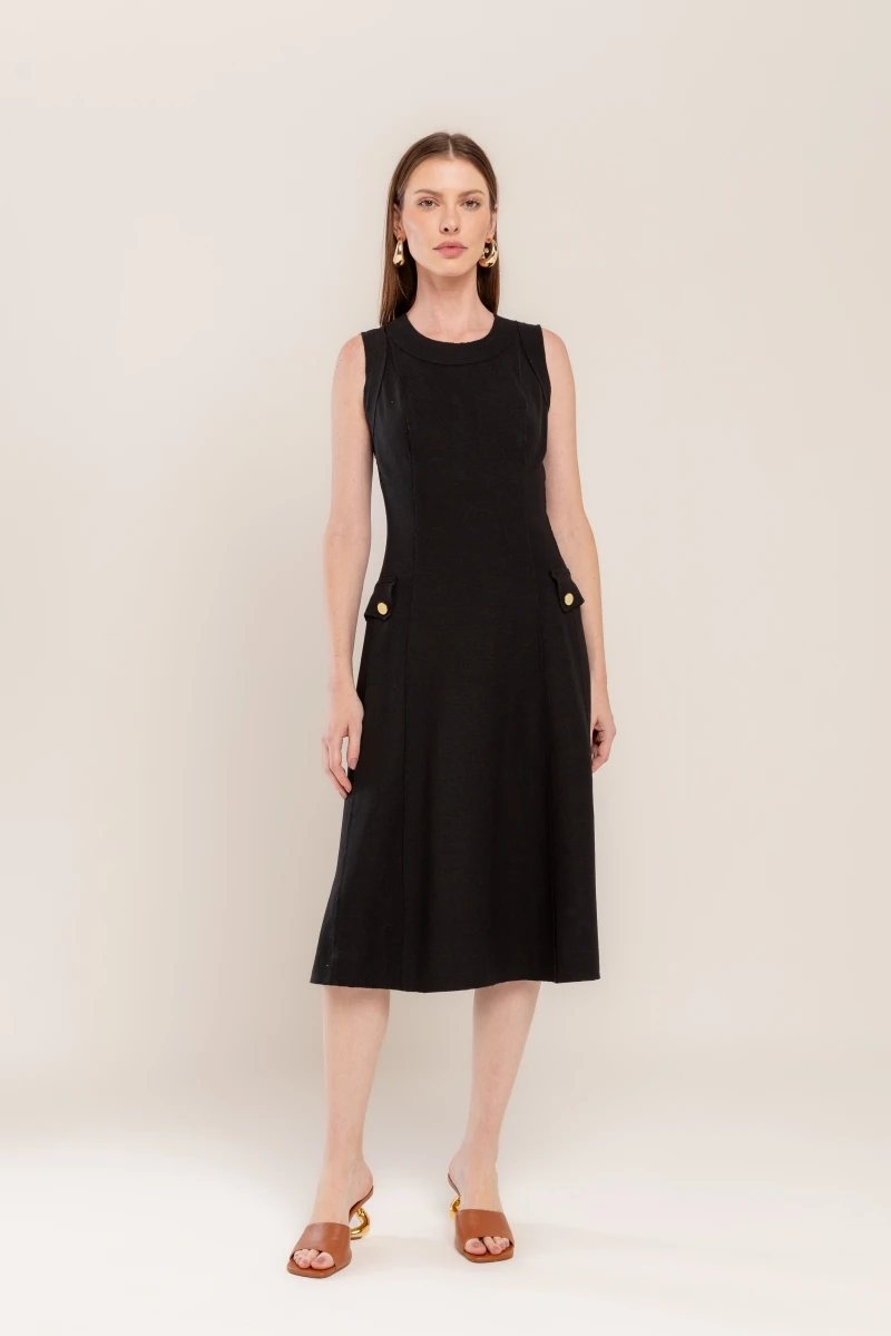 Hidrogênio - DRESS WITH CUTOUTS AND BLACK LAPEL - 20501001 Hidrogênio - DRESS WITH CUTOUTS AND BLACK LAPEL - 20501001