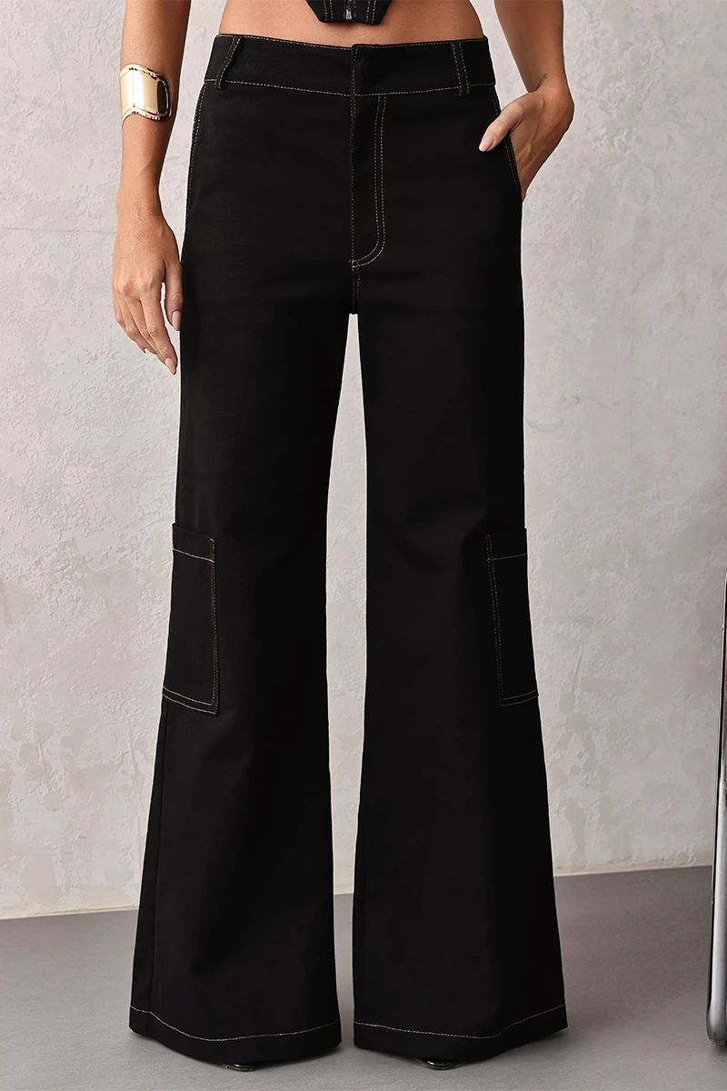 Dot Clothing - Set Dot Clothing Alina Cropped and Cargo Pants Black - 2656PRETO