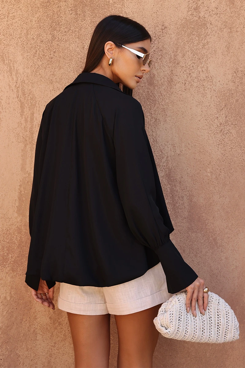 Dot Clothing - Shirt Dot Clothing Daisy Balonê Black - 2780PRETO Dot Clothing - Shirt Dot Clothing Daisy Balonê Black - 2780PRETO
