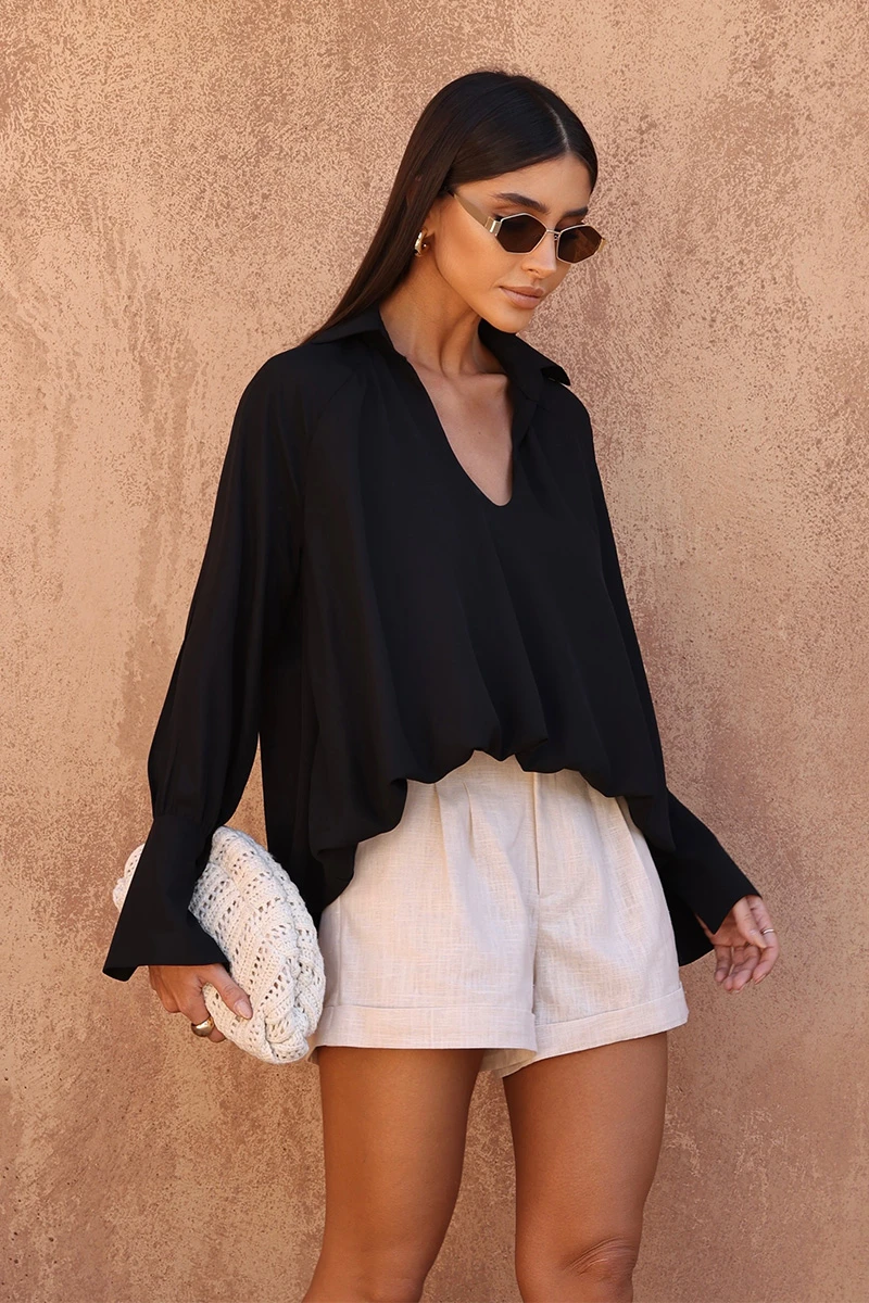 Dot Clothing - Shirt Dot Clothing Daisy Balonê Black - 2780PRETO Dot Clothing - Shirt Dot Clothing Daisy Balonê Black - 2780PRETO