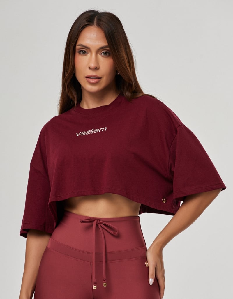 Vestem - Camiseta Cropped Feminina Legacy Vermelho Licor - BMC832.PE.C0687
