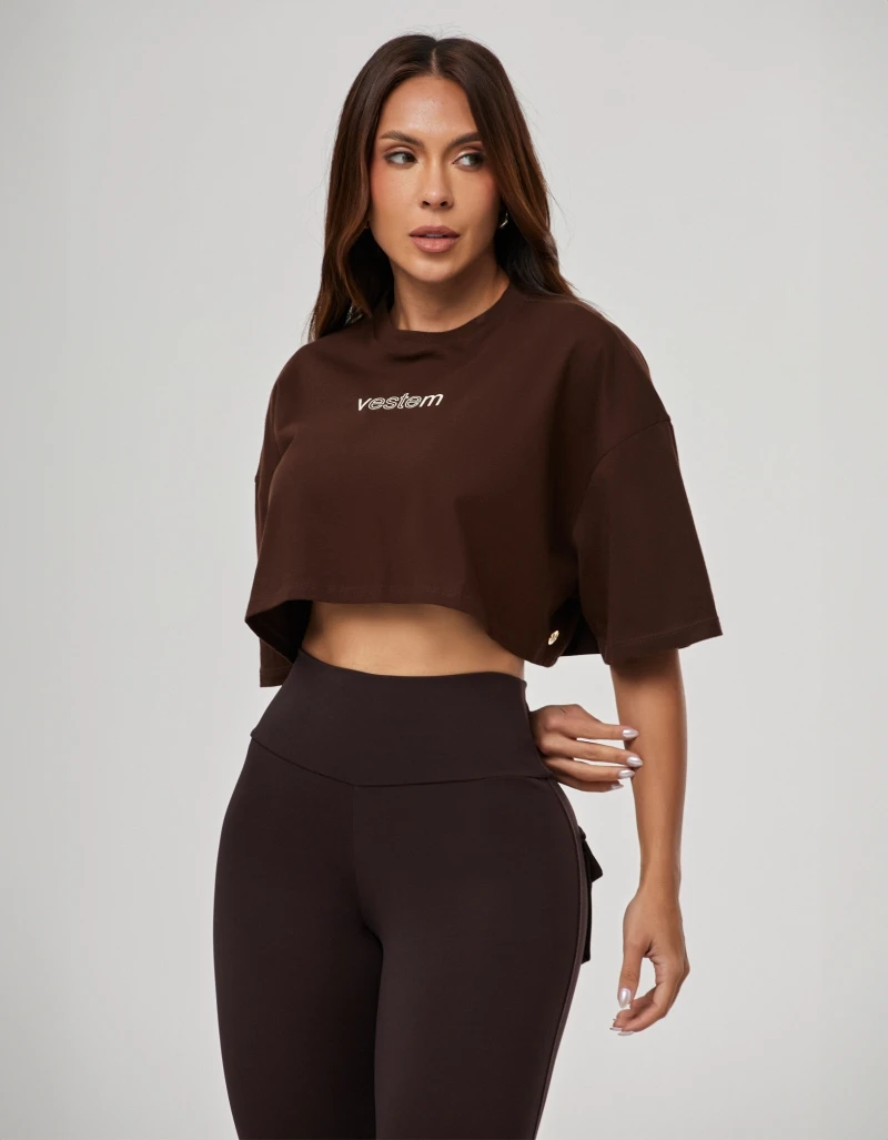 Vestem - Cropped T-Shirt Feminina Legacy Brown Mousse - BMC832.PE.C0688