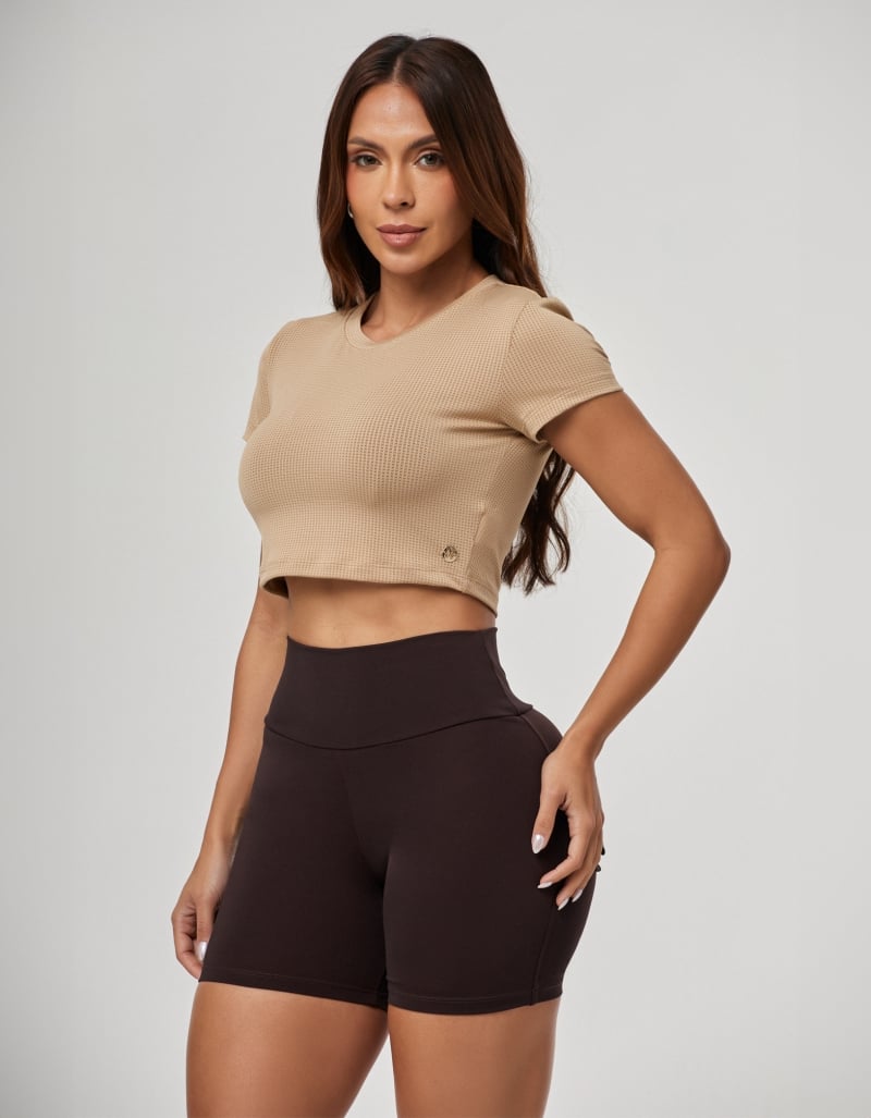 Vestem - Dry Fit Short Sleeve Shirt, Beige Shitaki and Mushroom Origin - BMC834.PE.C0313