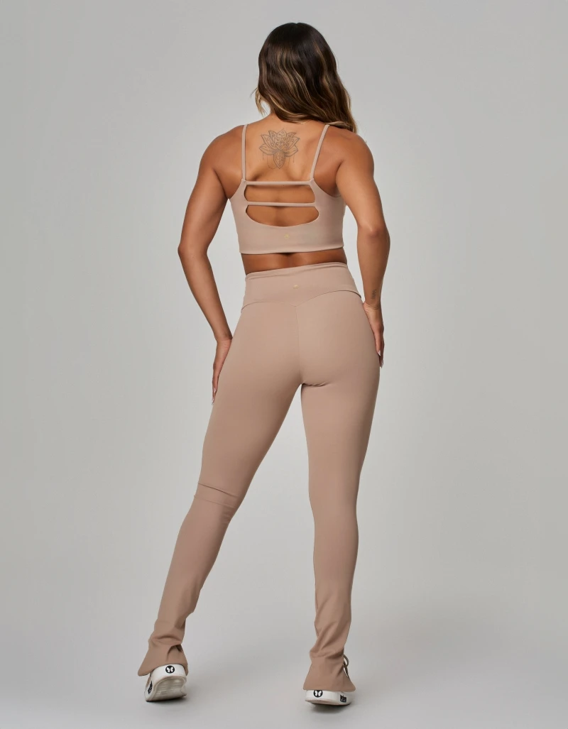 Vestem - Luxe Beige Kaki Slit Leggings - FS1609.PE.C0130