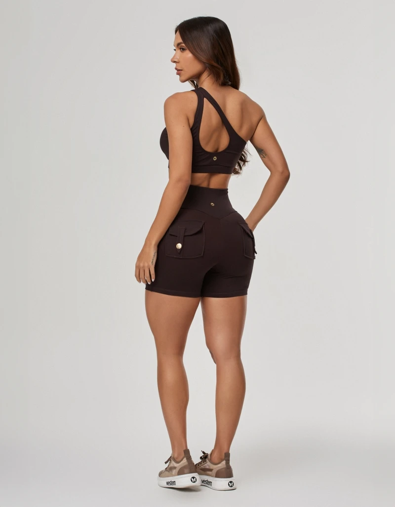 Vestem - Shorts with Pockets, Coffee Brown Origin - SH780.PE.C0601