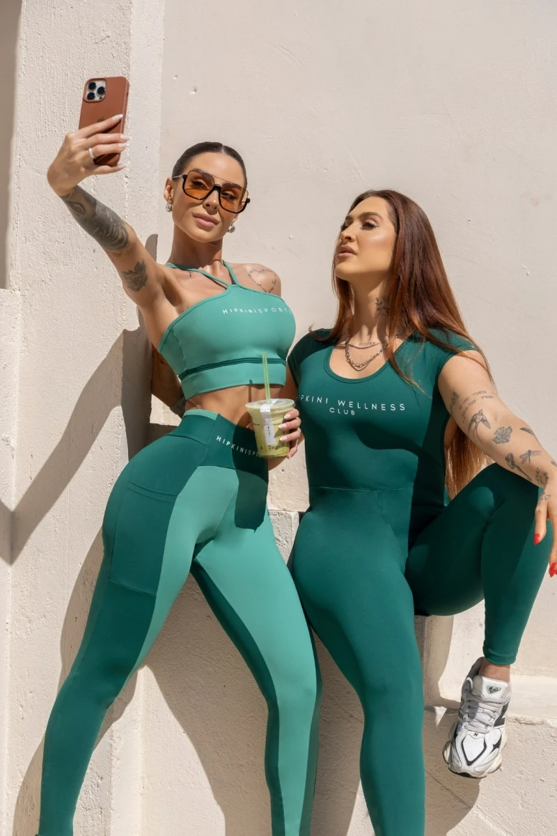 Hipkini - Fitness Breezy Green Short Sleeve Jumpsuit - 33331307
