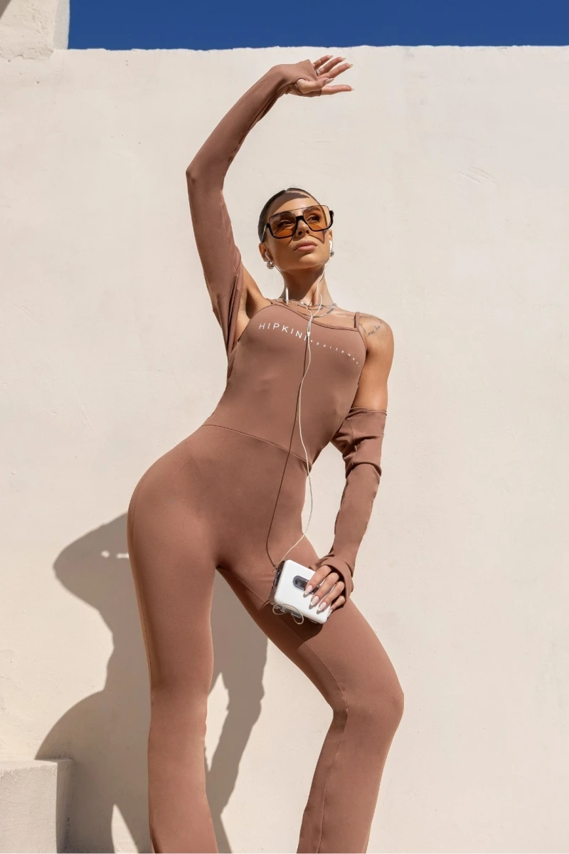 Hipkini - Jumpsuit Fitness Breezy Caramel Flare - 33331298 Hipkini - Jumpsuit Fitness Breezy Caramel Flare - 33331298