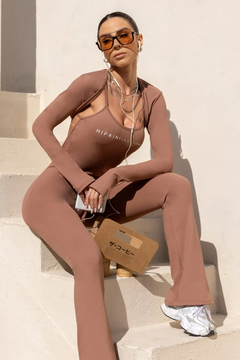 Hipkini - Jumpsuit Fitness Breezy Caramel Flare - 33331298 Hipkini - Jumpsuit Fitness Breezy Caramel Flare - 33331298