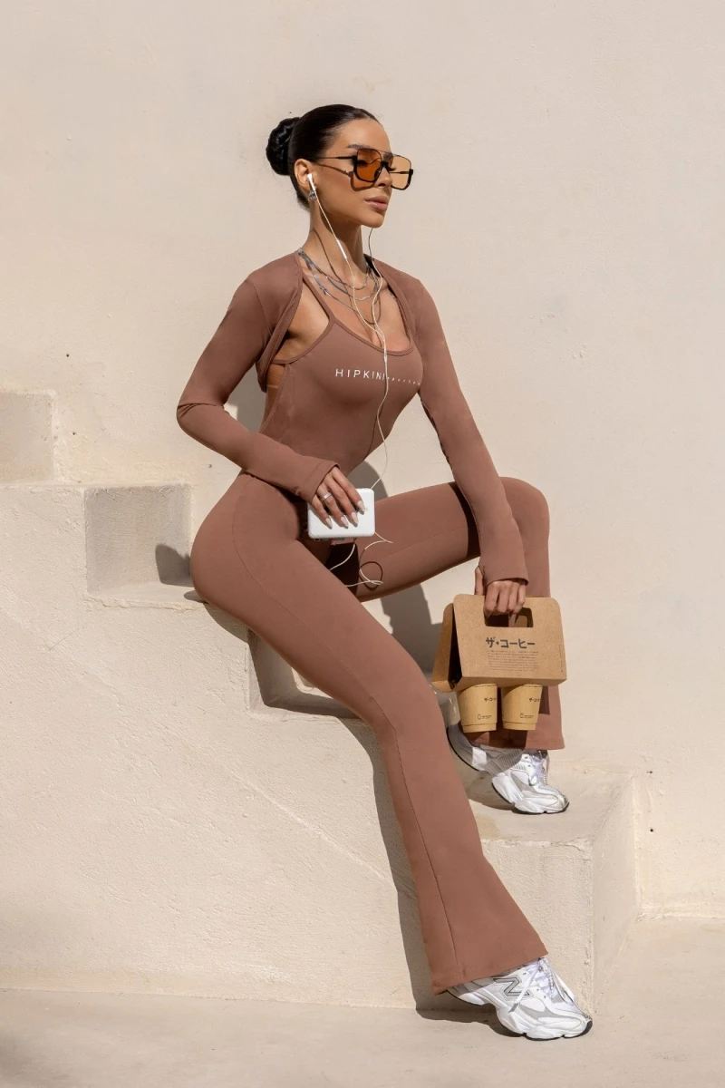 Hipkini - Jumpsuit Fitness Breezy Caramel Flare - 33331298 Hipkini - Jumpsuit Fitness Breezy Caramel Flare - 33331298