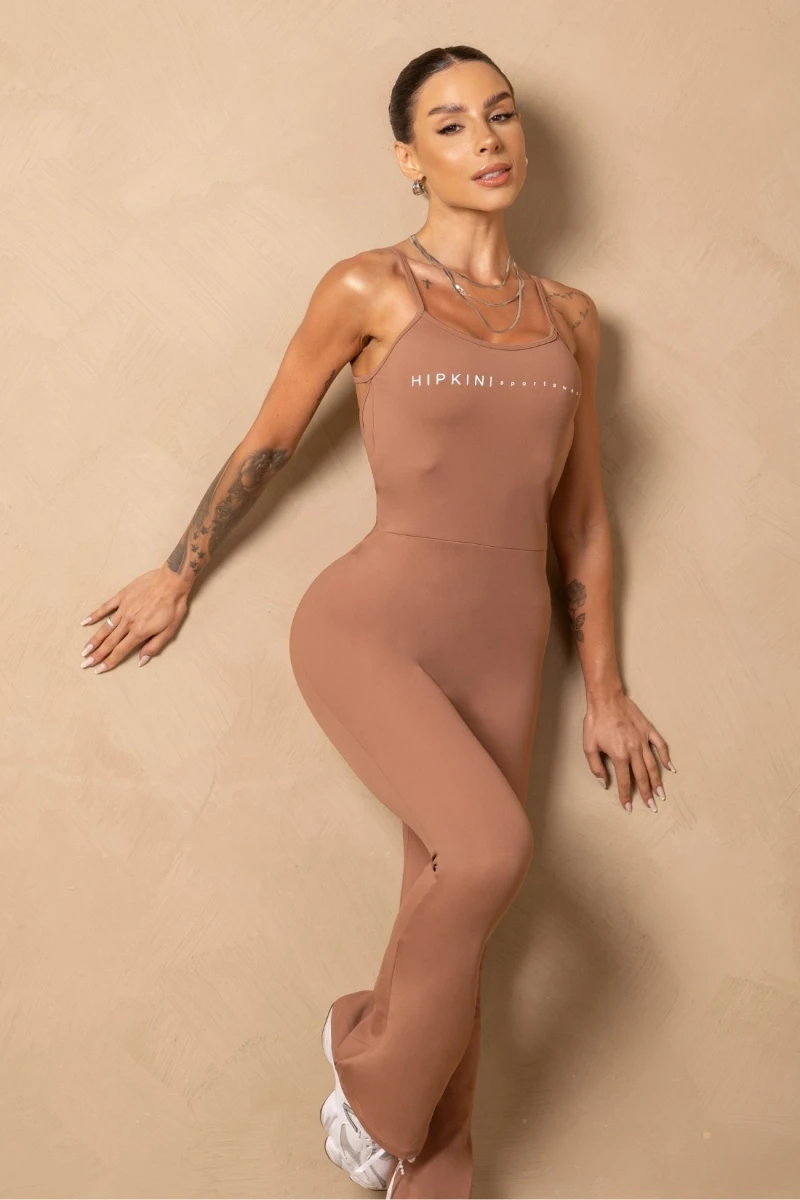 Hipkini - Jumpsuit Fitness Breezy Caramel Flare - 33331298 Hipkini - Jumpsuit Fitness Breezy Caramel Flare - 33331298