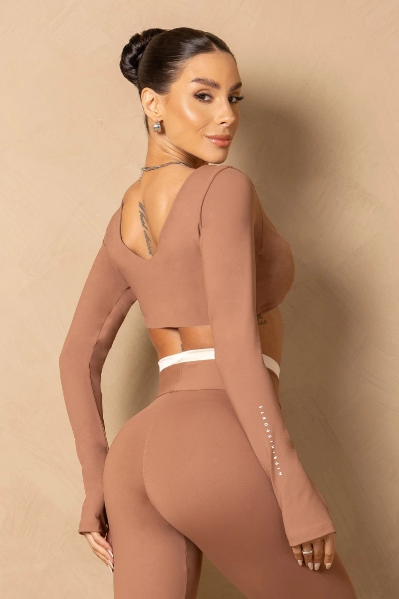 Hipkini - Cropped Fitness Breezy Caramel Long sleeve - 33331297