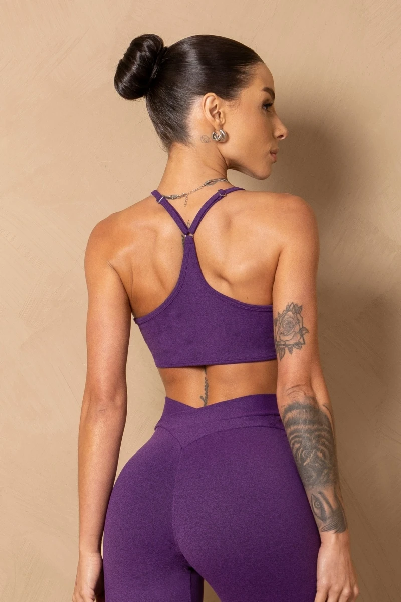 Hipkini - Breezy Purple Mixed Fitness Legging - 33331514 Hipkini - Breezy Purple Mixed Fitness Legging - 33331514