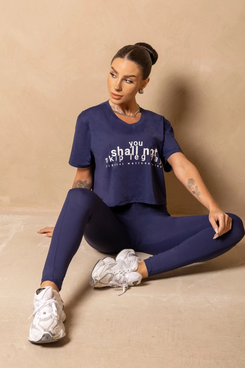 Hipkini - Navy Blue Breezy Cropped T-Shirt - 33331316 Hipkini - Navy Blue Breezy Cropped T-Shirt - 33331316