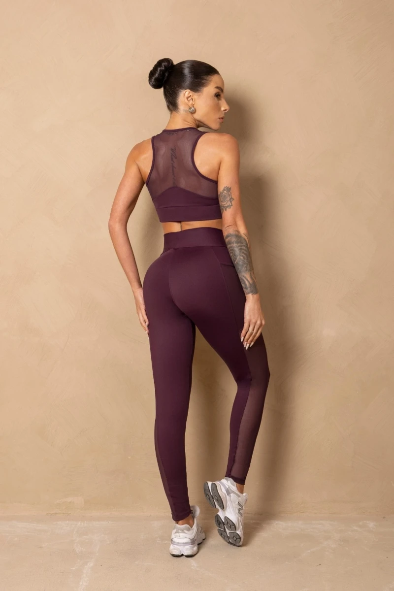 Hipkini - Purple Breezy Fitness Top with tulle - 33331319 Hipkini - Purple Breezy Fitness Top with tulle - 33331319