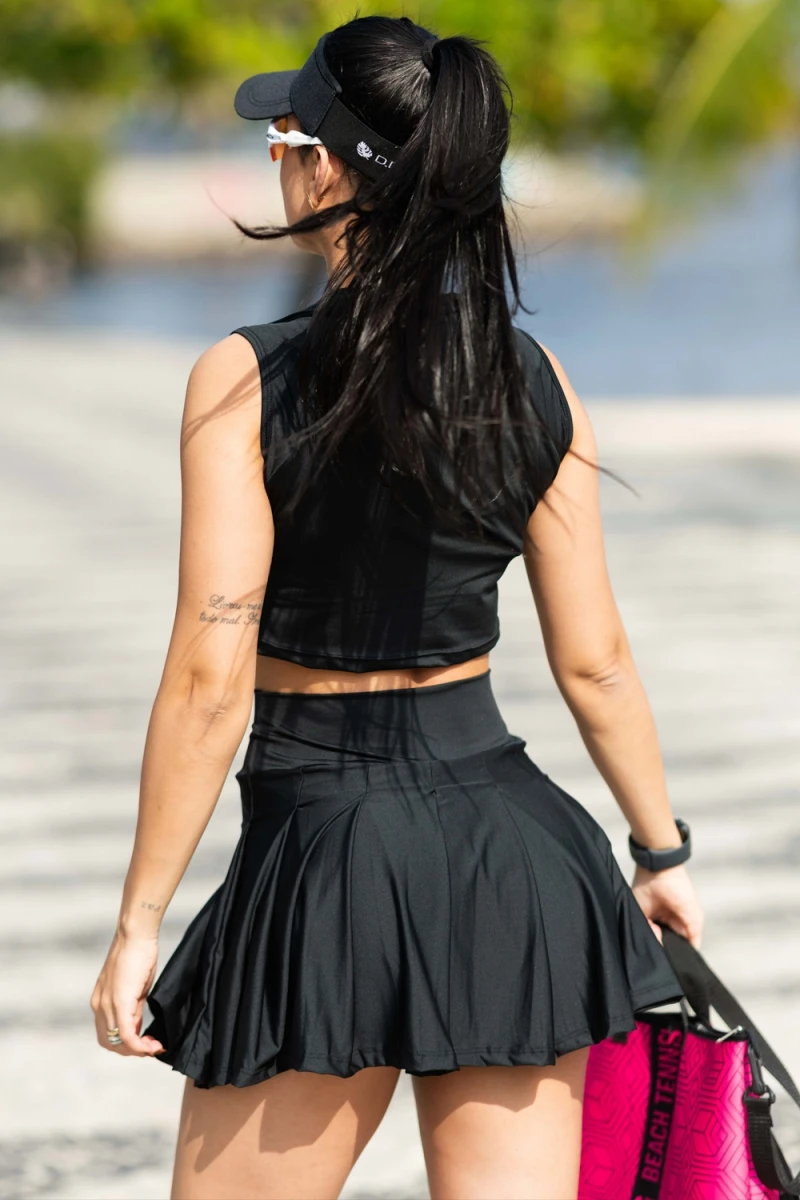 ZNG - COLLEGE BLACK SHORT SKIRT - SHO266