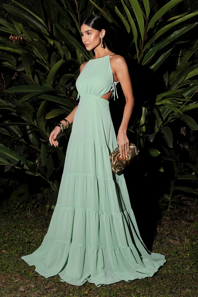 Dot Clothing - Dot Clothing Luna Long Mint Green Dress - 1794VERDEMT