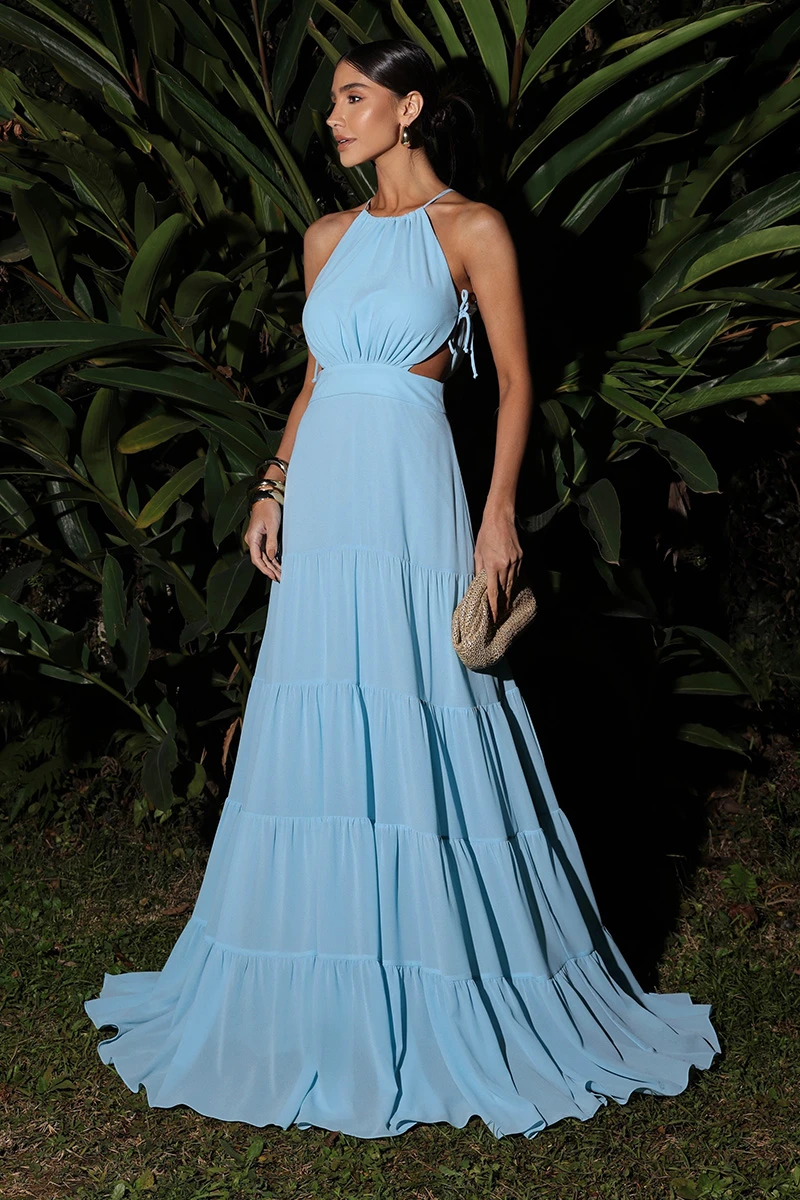 Dot Clothing - Dot Clothing Luna Long Light Blue Dress - 1794AZULCL